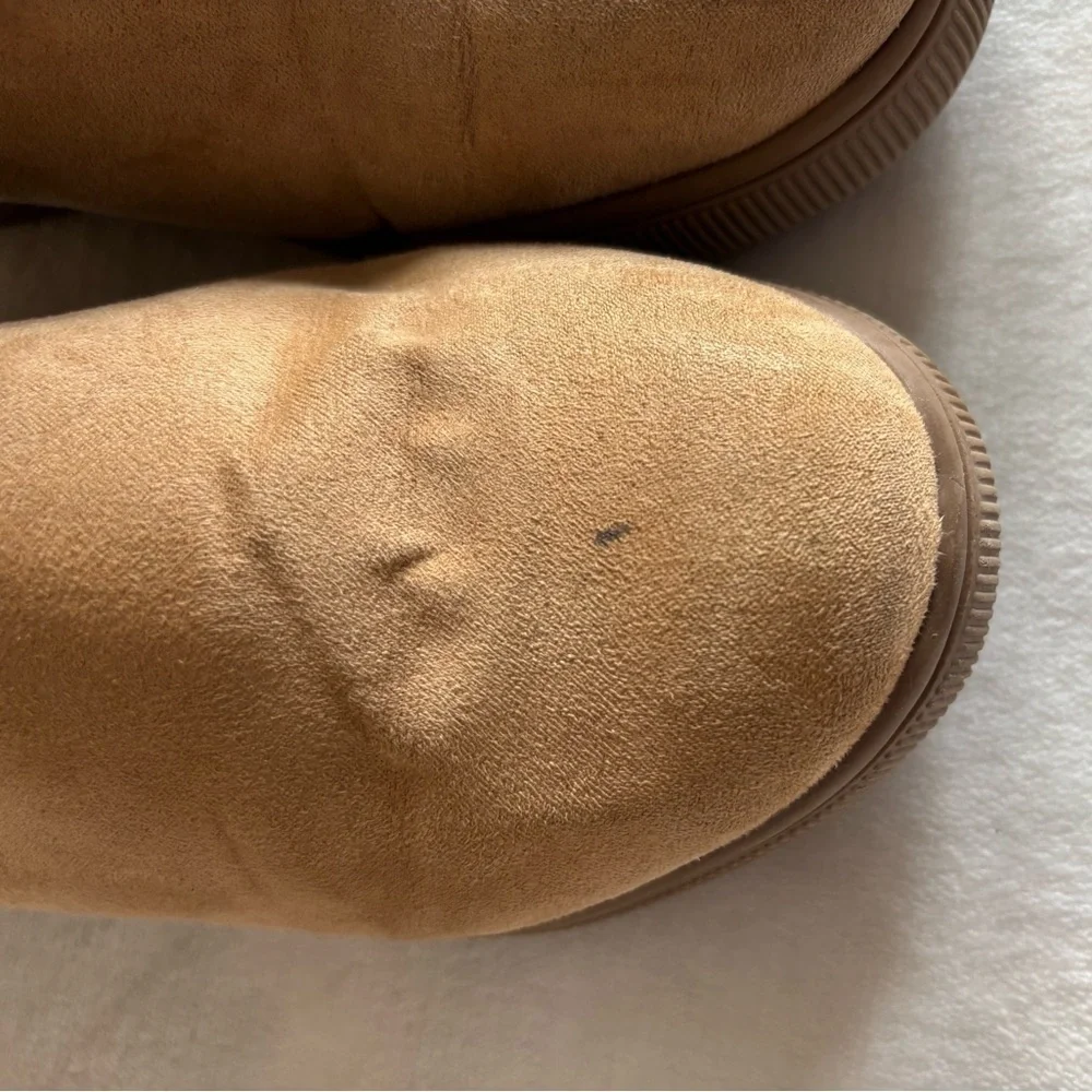 Cat & Jack Boots Youth Faux Fur Tan Winter Fold Over Convertible Zipper Size 1